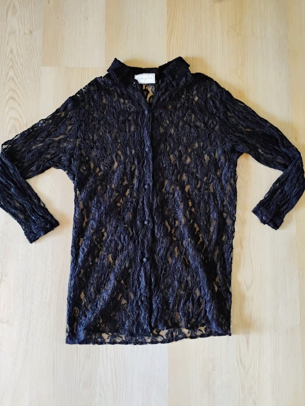 Spenser Jeremy Black Lace Button-Down Shirt
